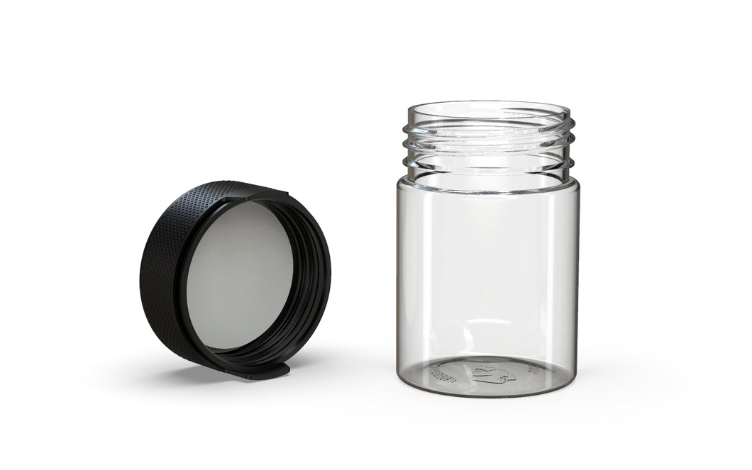 Chubby Gorilla 120CC/4FL.OZ/120ML Aviator CR Container With Inner Seal & Tamper - Clear Natural/Opaque Black Lid