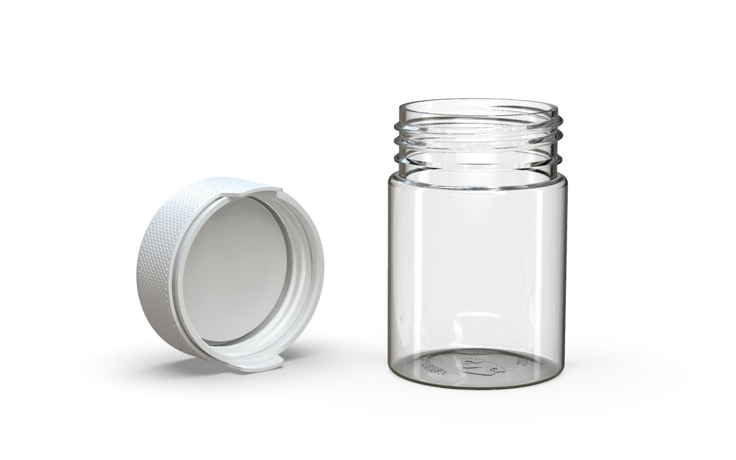 Chubby Gorilla 120CC/4FL.OZ/120ML Aviator CR Container With Inner Seal & Tamper - Clear Natural/Opaque White Lid