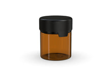 Cargar imagen en el visor de la galería, Chubby Gorilla 120CC/3FL.OZ/120ML Aviator CR Container With Inner Seal &amp; Tamper -Translucent Amber/Opaque Black Lid