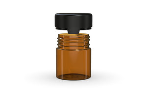 Chubby Gorilla 120CC/3FL.OZ/120ML Aviator CR Container With Inner Seal & Tamper -Translucent Amber/Opaque Black Lid