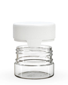 Chubby Gorilla 30CC/1FL.OZ/30ML Aviator CR Container With Inner Seal &amp; Tamper - Clear Natural/Opaque White Lid