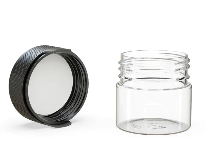 Chubby Gorilla 60CC/2FL.OZ/60ML Aviator CR Container With Inner Seal & Tamper - Clear Natural/Opaque Black Lid