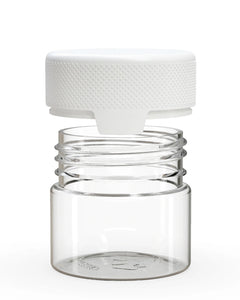 Chubby Gorilla 60CC/2FL.OZ/60ML Aviator CR Container With Inner Seal & Tamper - Clear Natural/Opaque White Lid