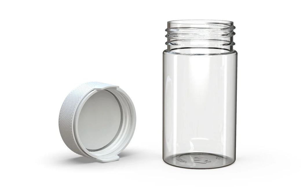 Chubby Gorilla 150CC/5FL.OZ/150ML Aviator CR Container With Inner Seal & Tamper - Clear Natural/Opaque White Lid