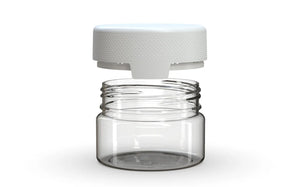 Chubby Gorilla 220CC/7.5FL.OZ/220ML Aviator CR XL Container With Inner Seal & Tamper - Clear Natural/Opaque White Lid