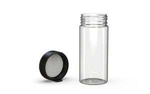 Chubby Gorilla 240CC/8FL.OZ/240ML Aviator CR Container With Inner Seal & Tamper - Clear Natural/Opaque Black Lid