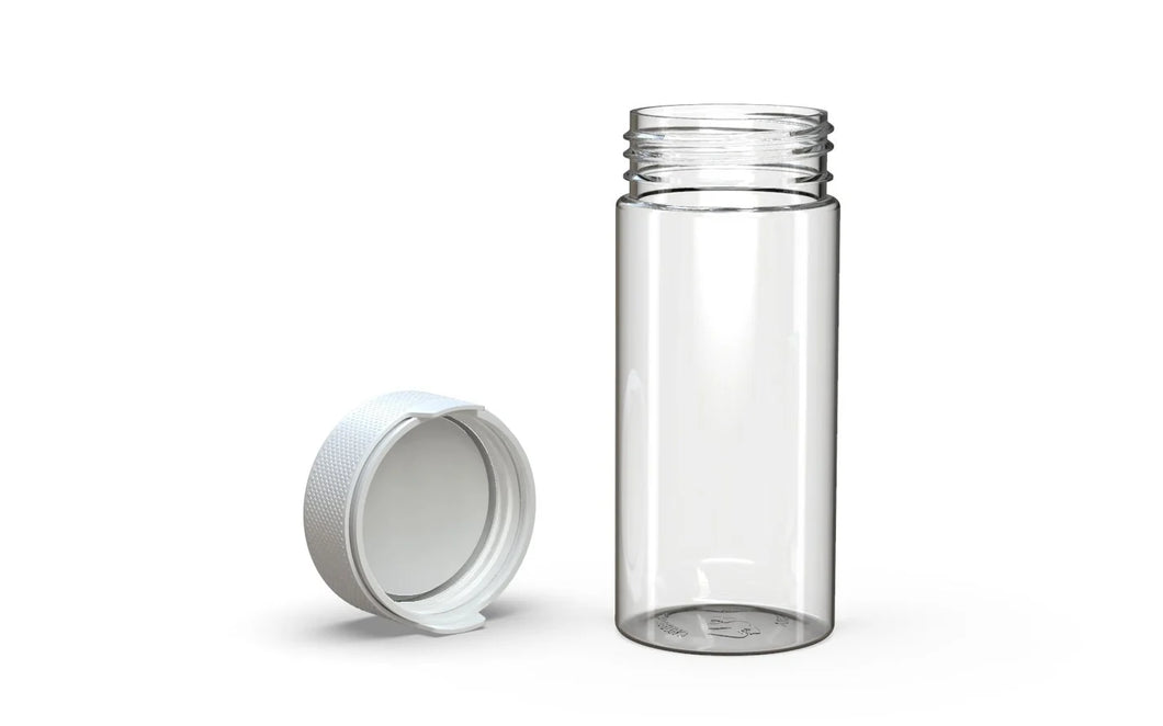 Chubby Gorilla 240CC/8FL.OZ/240ML Aviator CR Container With Inner Seal & Tamper - Clear Natural/Opaque White Lid