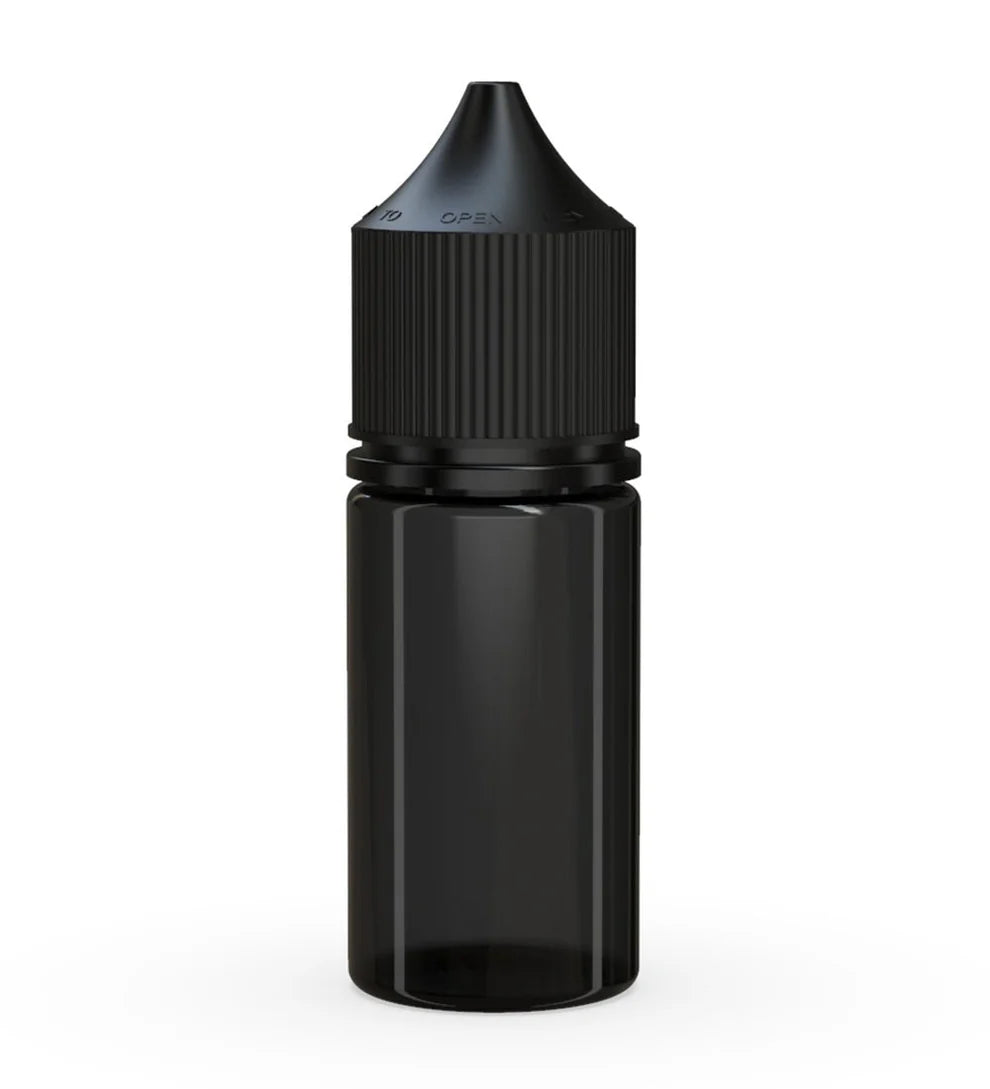 Chubby Gorilla 30ML Stubby Unicorn Bottle V3 - Transparent Black Bottle/Black Cap